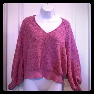 Free People cropped slugged top, cool rose